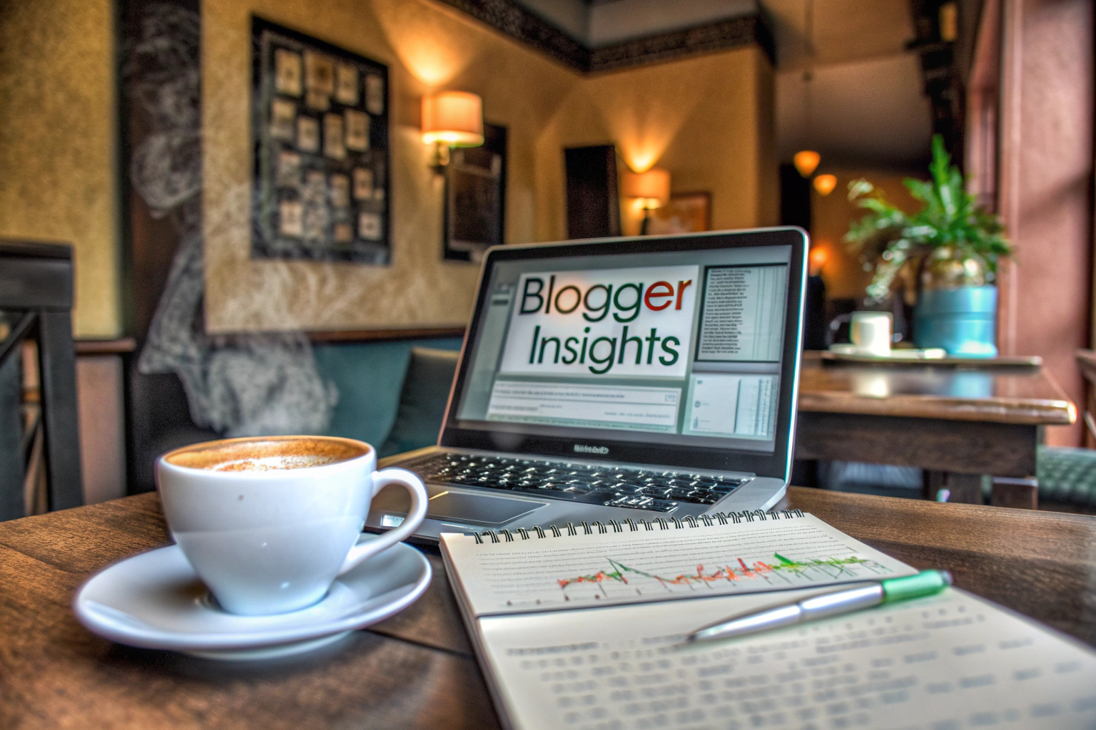 Blogger im Café